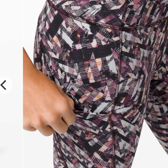 Lululemon Fast and Free Tight II 25" *Non-Reflective Nulux Kaleidoscopic Pink - Picture 5 of 10